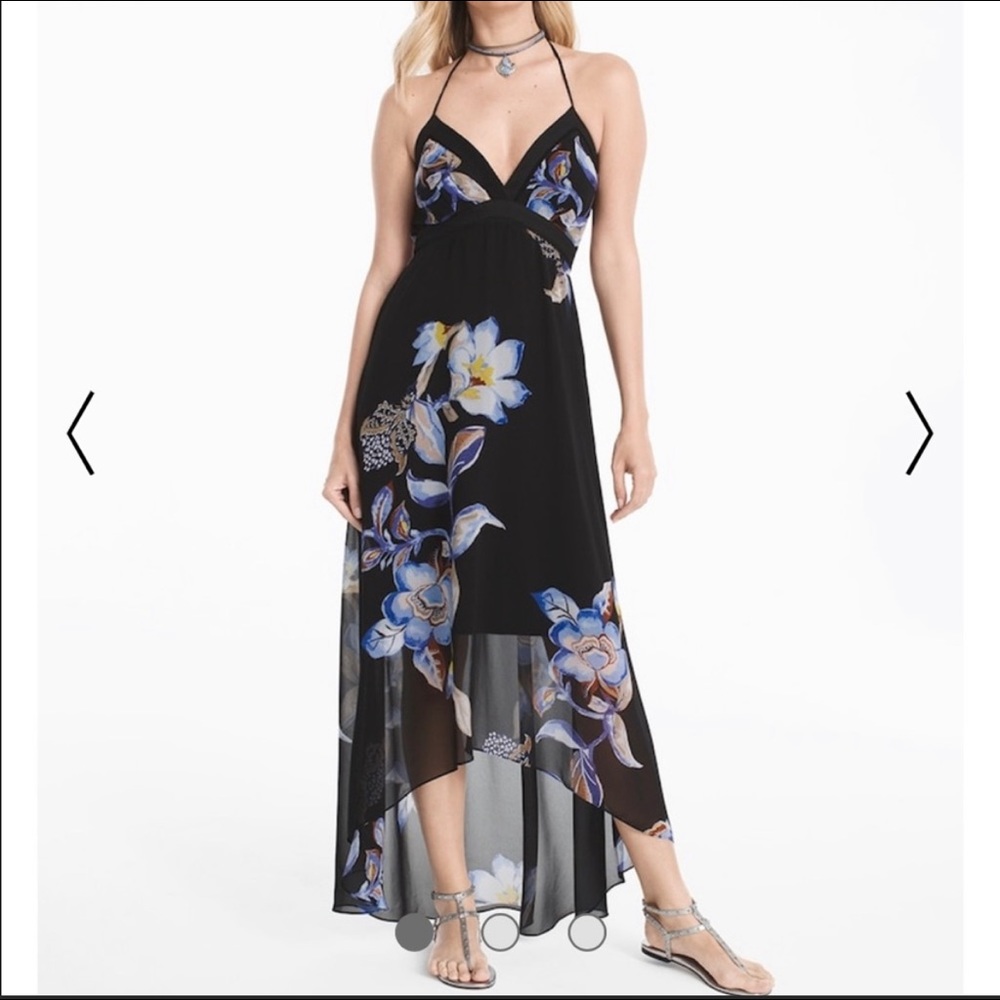 White House Black Market Floral Hi-Lo Maxi Dress